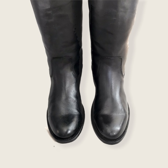 Frye Jayden Buckle BackZip Black Leather Tall Knee High Fall
